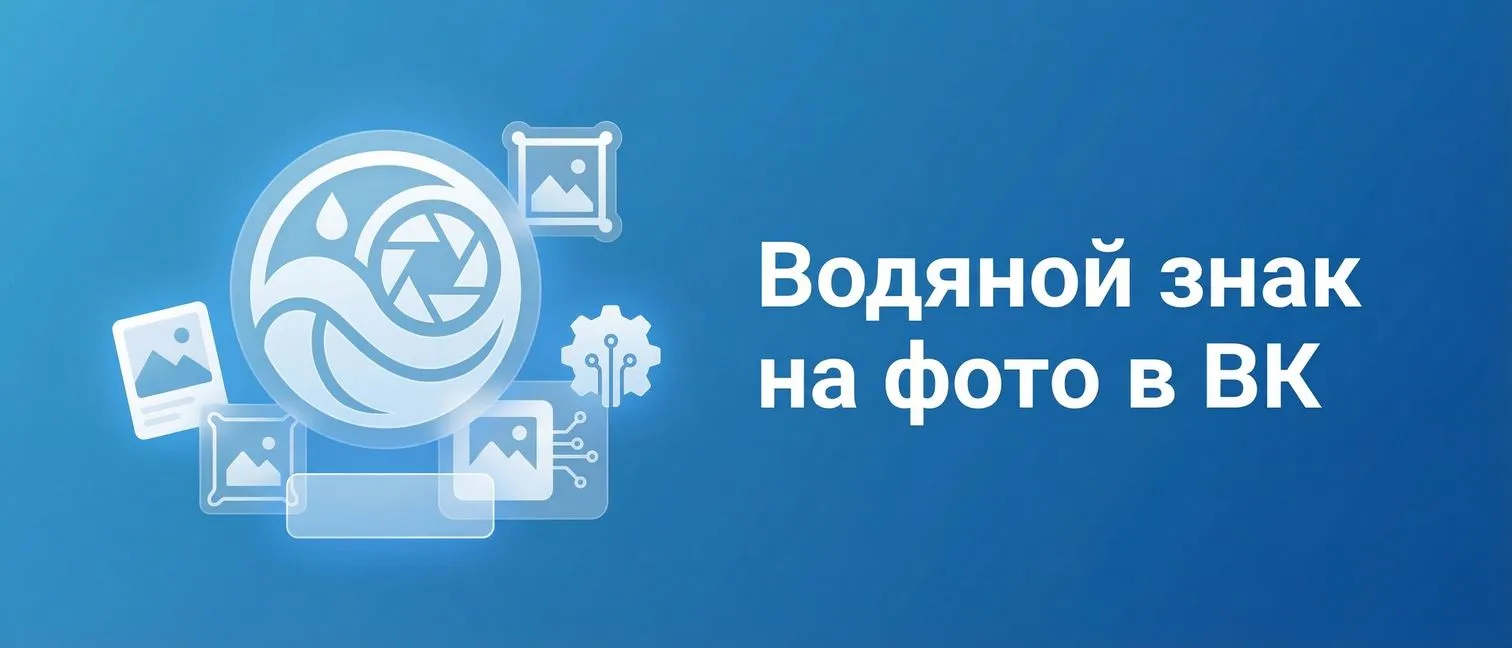Обложка статьи про водяной знак на фото в ВК